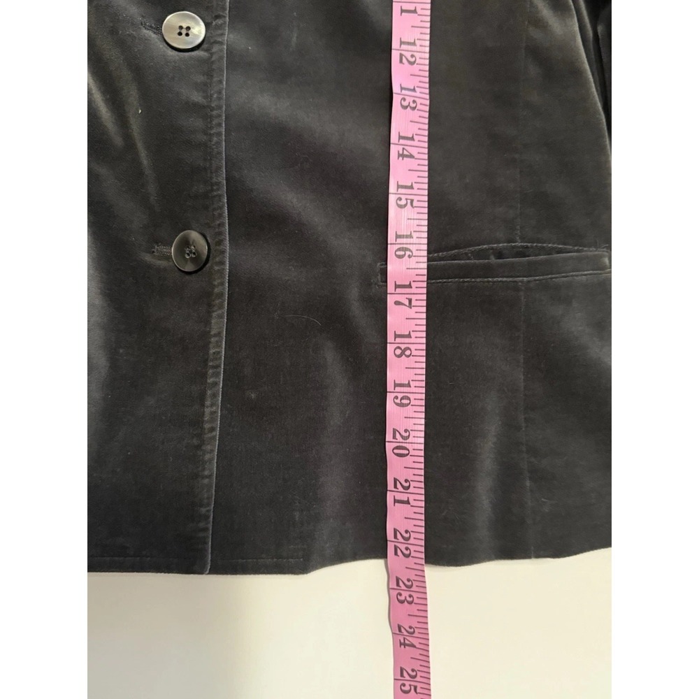 Anne Klein Velvet Blazer Jacket Gray Stretch Office Preppy Work Button Pocket 10 - Picture 12 of 13